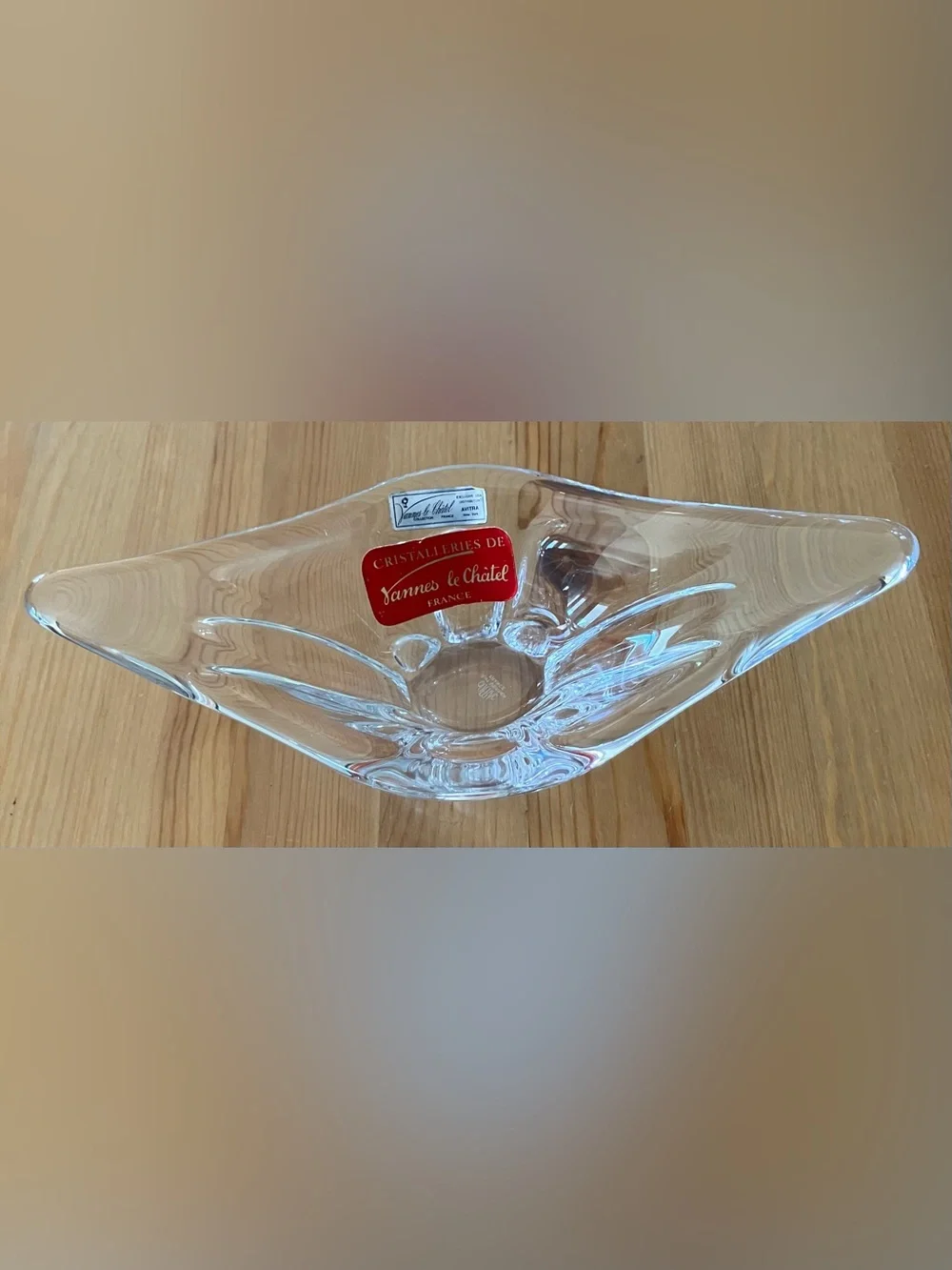 EUC Vintage Cristalleries de Vannes le Châtel France Clear Crystal Bowl